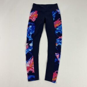 Athleta Pants Womens Small Navy Blue Abstract Print‎ High Rise Yoga Leggings